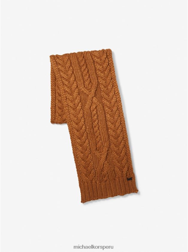 accesorios educacion fisica Michael Kors hombres bufanda tejida con ochos caramelo 8FX48V3378