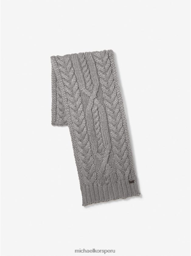 accesorios educacion fisica Michael Kors hombres bufanda tejida con ochos ceniza 8FX48V3380