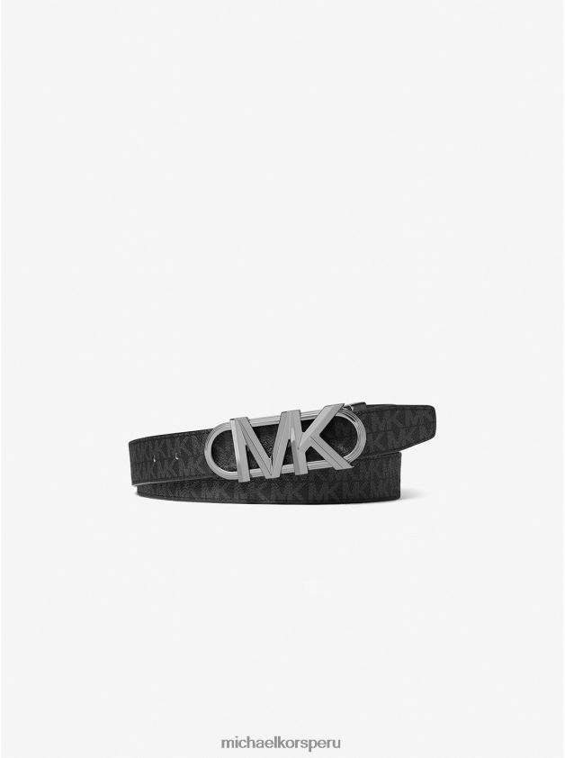accesorios educacion fisica Michael Kors hombres cinturón con logo negro 8FX48V3306
