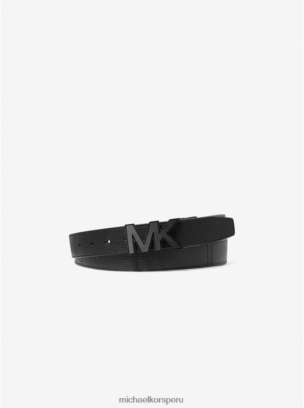 accesorios educacion fisica Michael Kors hombres cinturón de cuero reversible negro 8FX48V3297