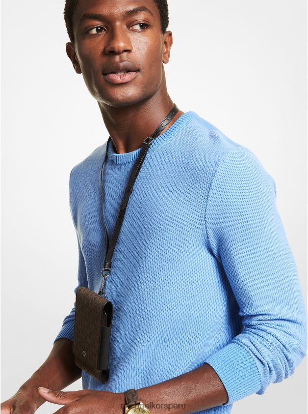 accesorios educacion fisica Michael Kors hombres cordón para teléfono inteligente con logotipo marrón/negro 8FX48V3360