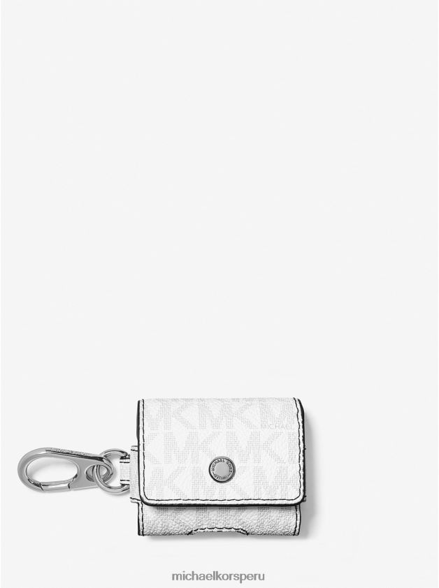 accesorios educacion fisica Michael Kors hombres estuche con clip con logo para airpods de Apple blanco brillante 8FX48V3354