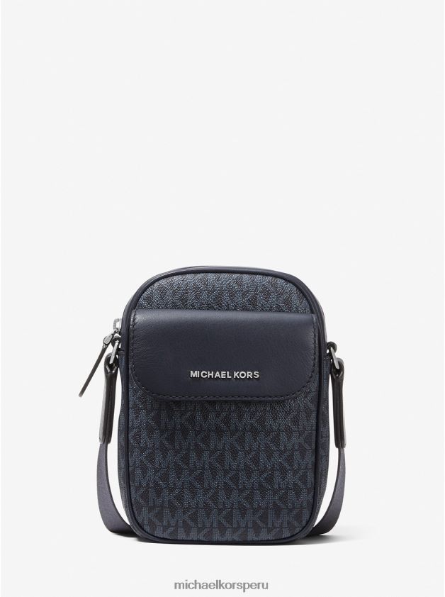 accesorios educacion fisica Michael Kors hombres bandolera Hudson con logo para smartphone admrl/plazul 8FX48V3183