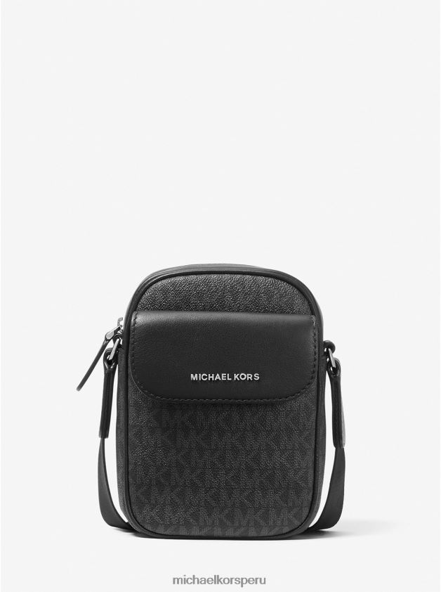 accesorios educacion fisica Michael Kors hombres bandolera Hudson con logo para smartphone negro 8FX48V3186