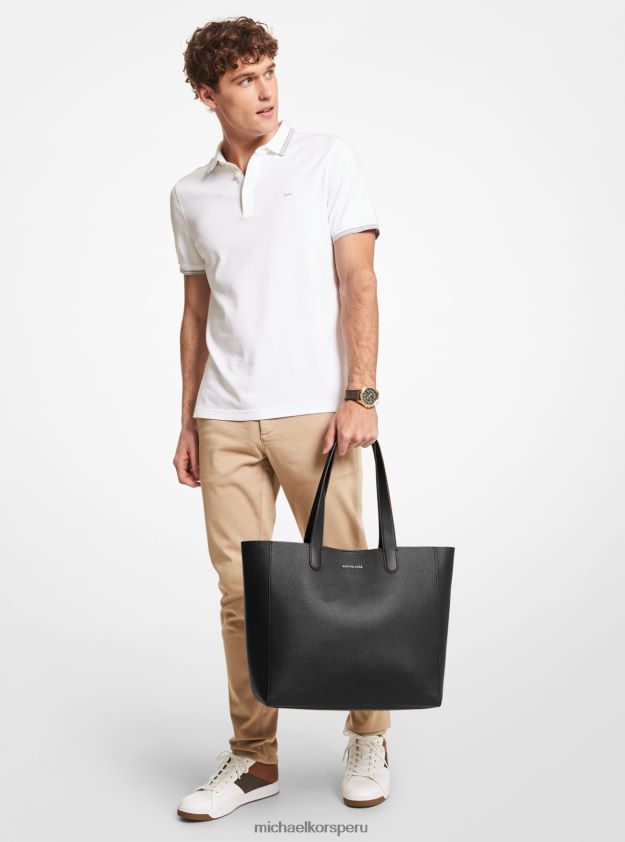accesorios educacion fisica Michael Kors hombres bolso tote Hudson de piel granulada negro 8FX48V3193