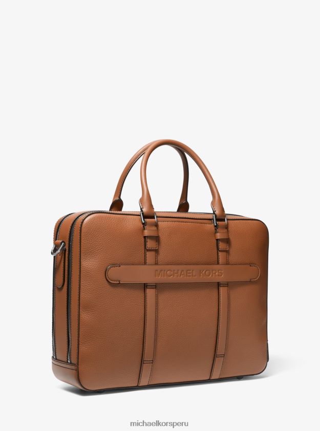 accesorios educacion fisica Michael Kors hombres maletín de cuero con doble fuelle y logo Hudson equipaje 8FX48V3189
