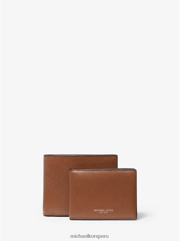 accesorios educacion fisica Michael Kors hombres Cartera tipo billetera Harrison de piel flor cruzada con tarjetero equipaje 8FX48V3196