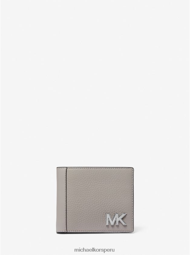 accesorios educacion fisica Michael Kors hombres billetera Hudson de cuero Perla gris 8FX48V3232