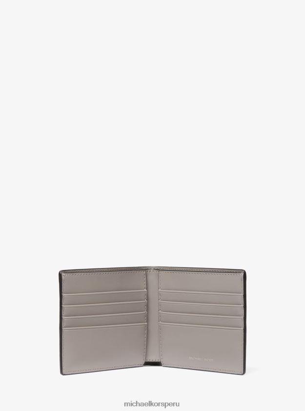 accesorios educacion fisica Michael Kors hombres billetera Hudson de cuero Perla gris 8FX48V3232