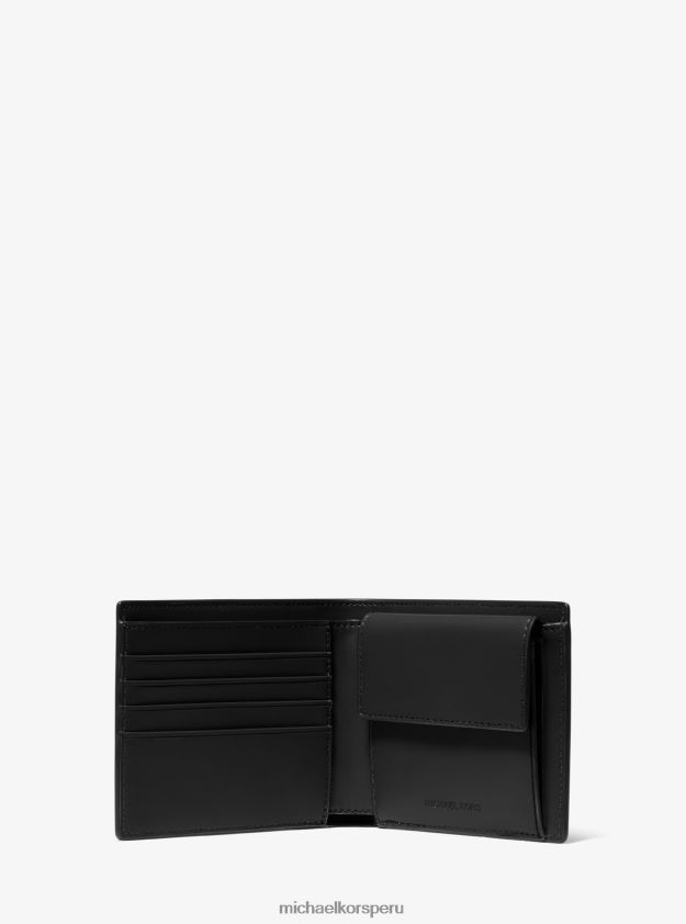 accesorios educacion fisica Michael Kors hombres cartera tipo billetera de cuero Cooper negro 8FX48V3224