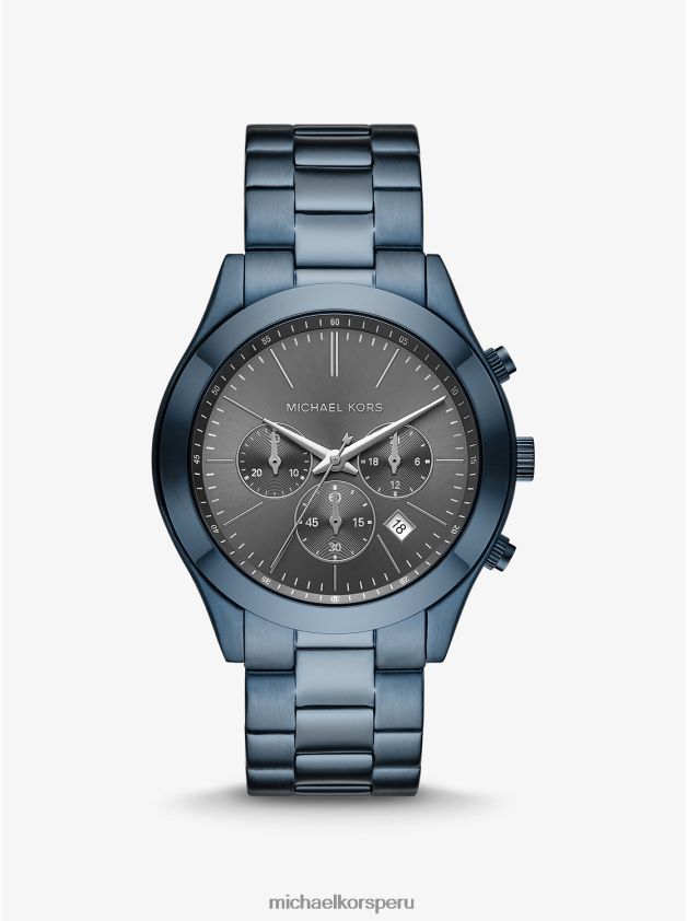 accesorios educacion fisica Michael Kors hombres reloj runway extragrande y delgado en tono azul Armada 8FX48V3289