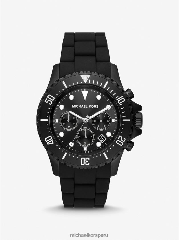 accesorios educacion fisica Michael Kors hombres reloj everest extragrande de silicona y tono negro negro 8FX48V3287