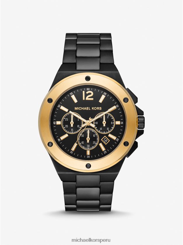 accesorios educacion fisica Michael Kors hombres reloj lennox extragrande en dos tonos negro 8FX48V3285