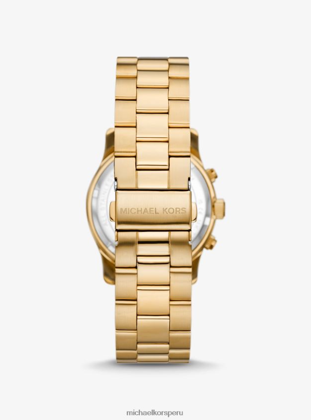 accesorios educacion fisica Michael Kors hombres reloj de pasarela en tono dorado oro 8FX48V3279