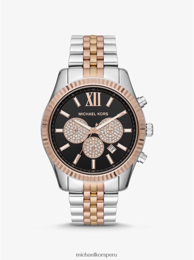 accesorios educacion fisica Michael Kors hombres reloj lexington tricolor extragrande tri tono 8FX48V3295