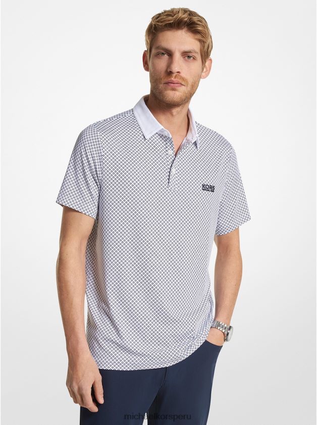 ropa educacion fisica Michael Kors hombres playera tipo polo de punto elástico con estampado de golf blanco 8FX48V2889