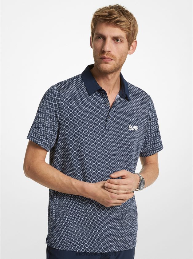 ropa educacion fisica Michael Kors hombres playera tipo polo de punto elástico con estampado de golf medianoche 8FX48V2888