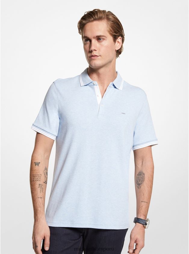 ropa educacion fisica Michael Kors hombres polo de algodón greenwich cielo azul 8FX48V2907