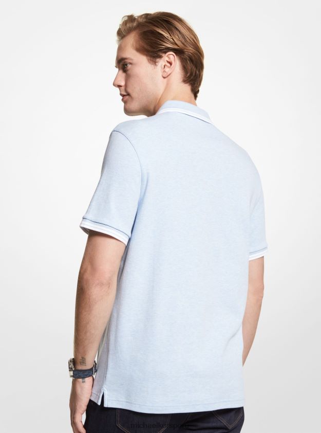 ropa educacion fisica Michael Kors hombres polo de algodón greenwich cielo azul 8FX48V2907