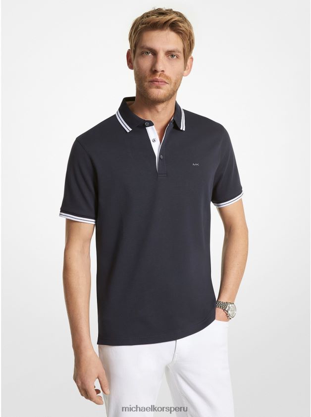 ropa educacion fisica Michael Kors hombres polo de algodón greenwich medianoche 8FX48V2876
