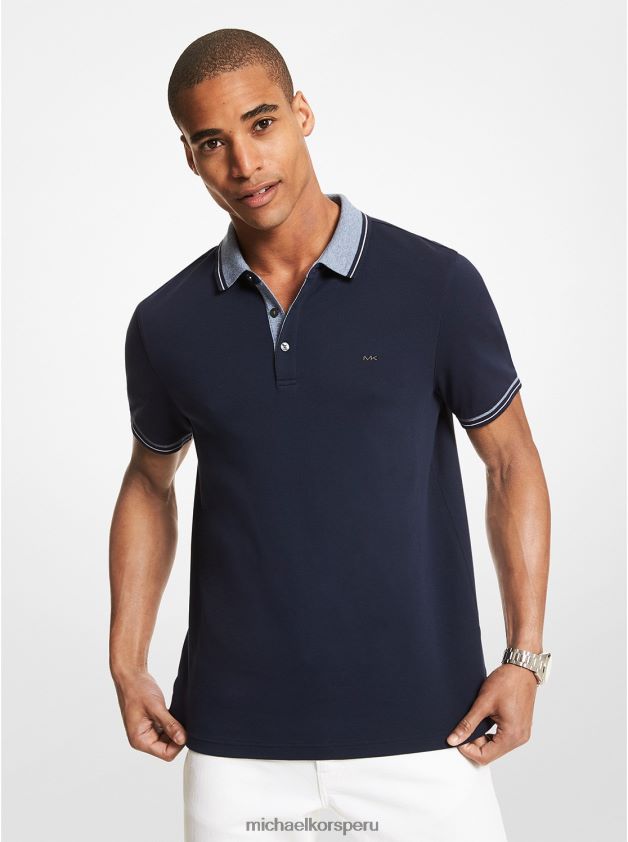 ropa educacion fisica Michael Kors hombres polo de algodón greenwich medianoche 8FX48V2885