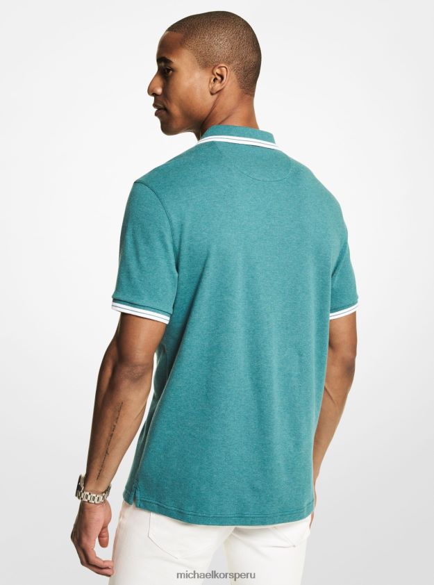 ropa educacion fisica Michael Kors hombres polo de algodón greenwich nas verde azulado hr 8FX48V2906
