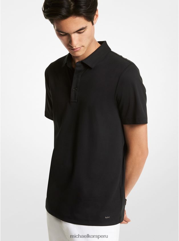 ropa educacion fisica Michael Kors hombres polo de algodón negro 8FX48V2884