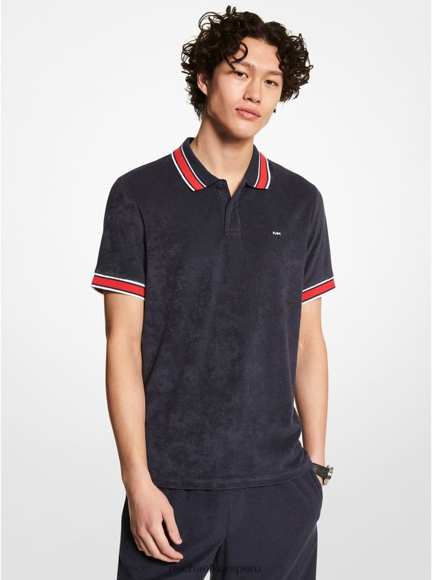ropa educacion fisica Michael Kors hombres polo de felpa francesa medianoche 8FX48V2915