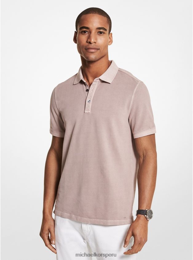 ropa educacion fisica Michael Kors hombres polo de piqué de algodón color de malva 8FX48V2911