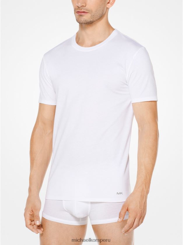 ropa educacion fisica Michael Kors hombres Camiseta de algodón blanco 8FX48V2954
