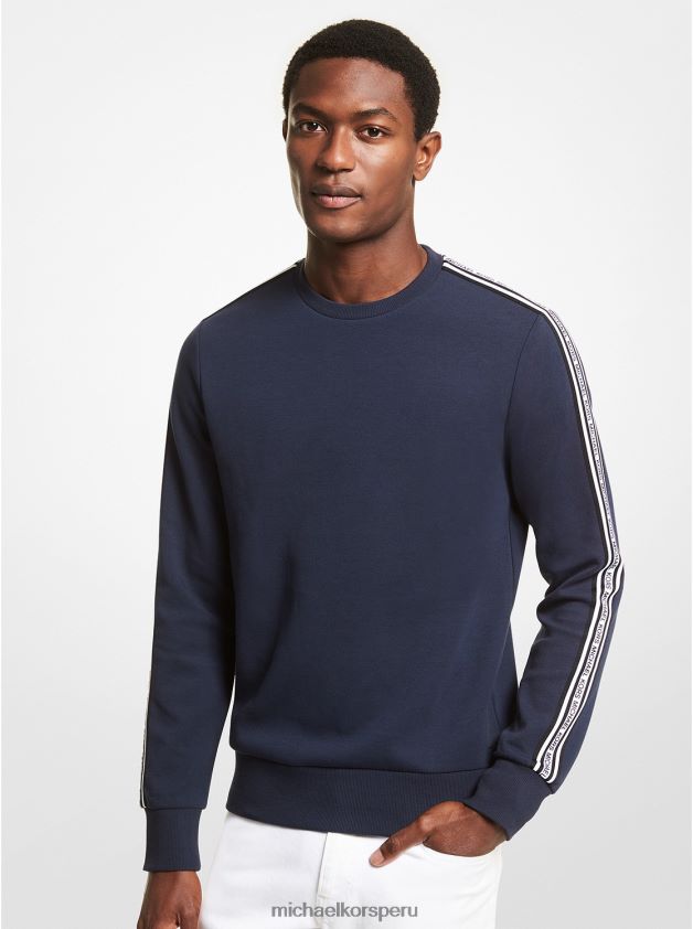 ropa educacion fisica Michael Kors hombres sudadera con cinta del logo medianoche 8FX48V3016