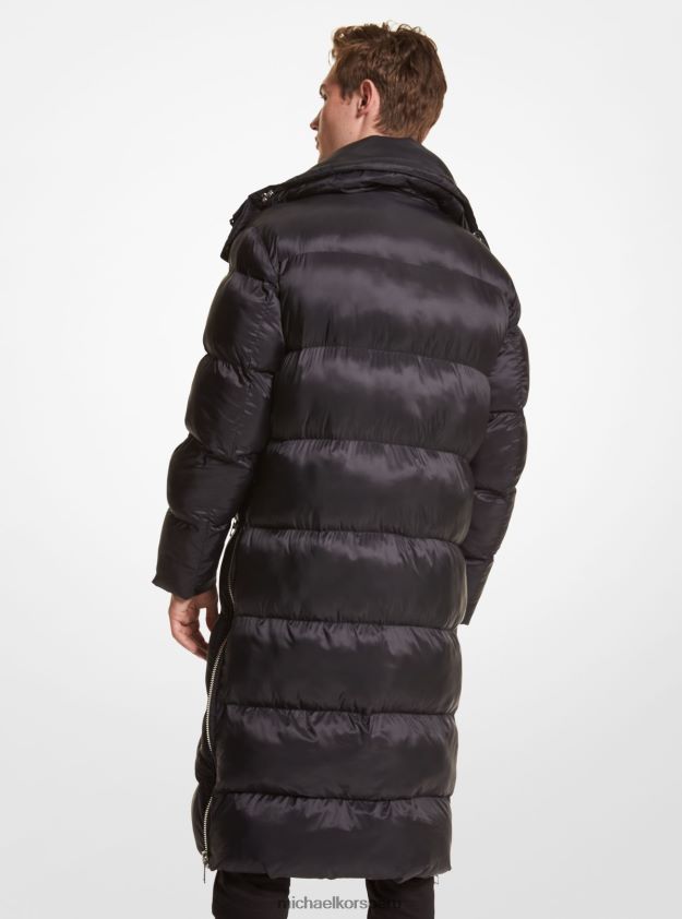 ropa educacion fisica Michael Kors hombres abrigo acolchado de nailon negro 8FX48V2813
