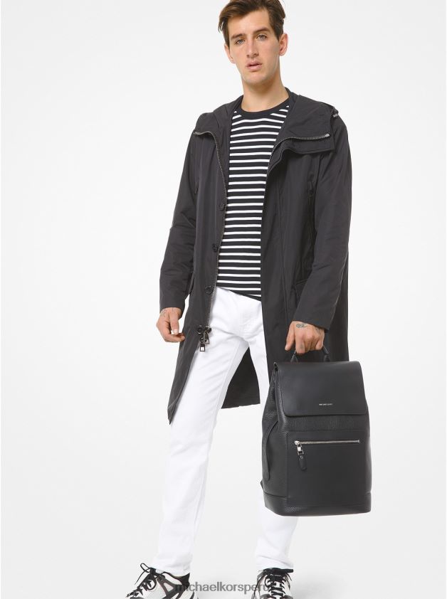 ropa educacion fisica Michael Kors hombres anorak de gran tamaño negro 8FX48V2854