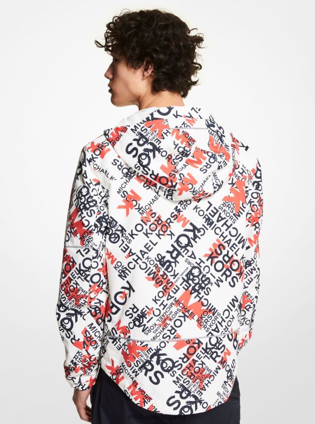 ropa educacion fisica Michael Kors hombres chaqueta tejida con capucha y logo gráfico sangría 8FX48V2815