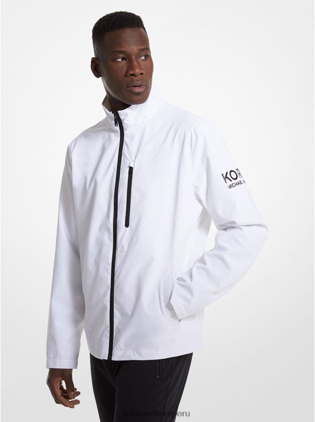 ropa educacion fisica Michael Kors hombres chaqueta tejida de golf blanco 8FX48V2792
