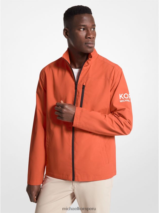 ropa educacion fisica Michael Kors hombres chaqueta tejida de golf naranja especia 8FX48V2787
