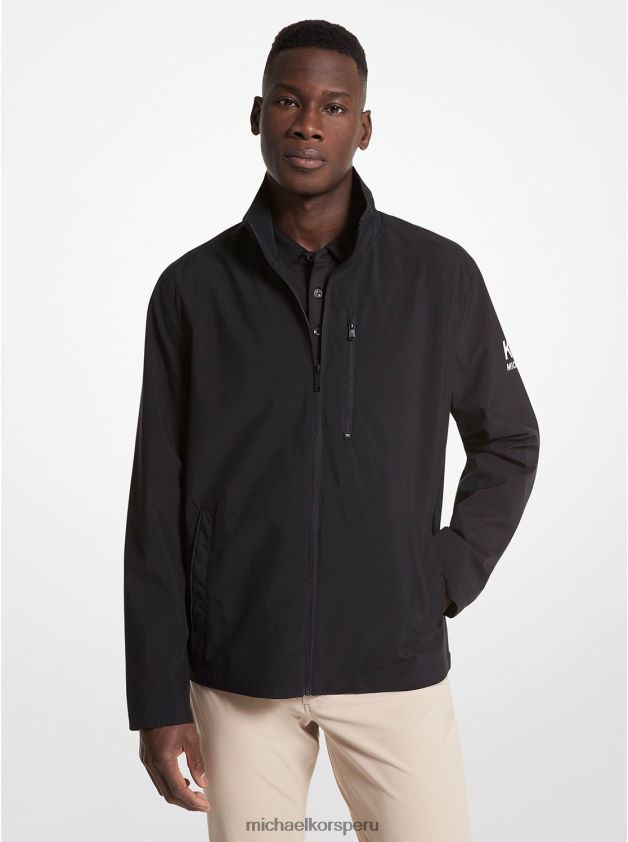 ropa educacion fisica Michael Kors hombres chaqueta tejida de golf negro 8FX48V2794