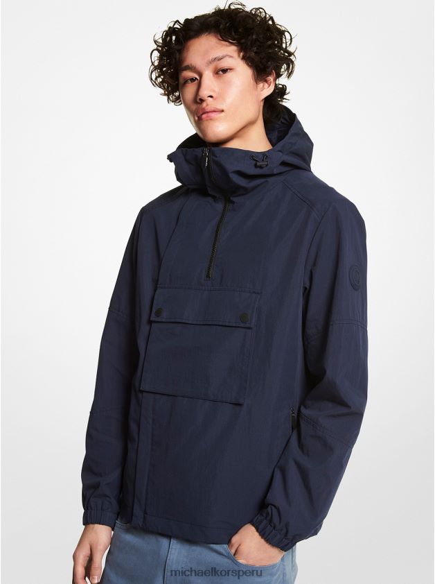 ropa educacion fisica Michael Kors hombres sudadera con capucha y tejido arrugado medianoche 8FX48V2833