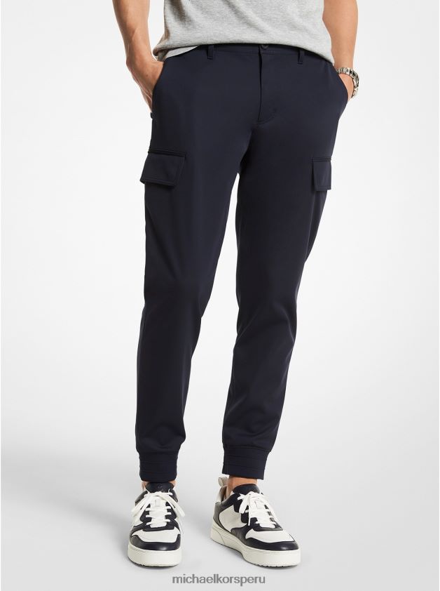ropa educacion fisica Michael Kors hombres joggers cargo tejidos medianoche oscura 8FX48V3095