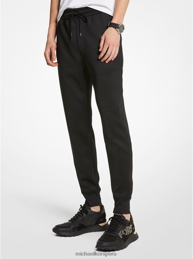 ropa educacion fisica Michael Kors hombres joggers de neopreno con cinta del logo negro 8FX48V3120