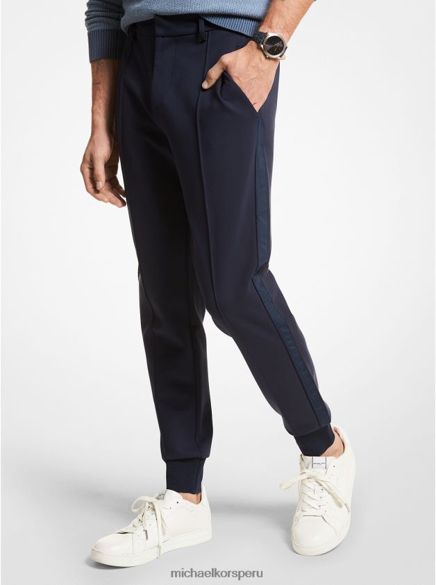 ropa educacion fisica Michael Kors hombres joggers de punto elástico medianoche 8FX48V3109