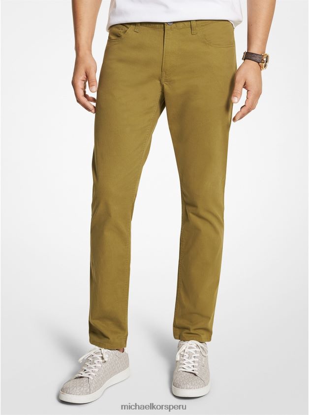 ropa educacion fisica Michael Kors hombres vaqueros parker de denim elástico aceituna ahumada 8FX48V3108