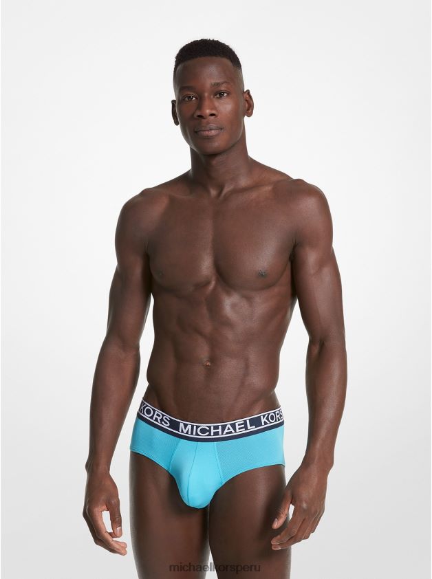 ropa educacion fisica Michael Kors hombres Pack de 3 braguitas de nailon elástico medianoche 8FX48V3185