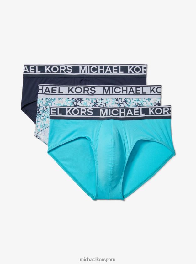 ropa educacion fisica Michael Kors hombres Pack de 3 braguitas de nailon elástico medianoche 8FX48V3185