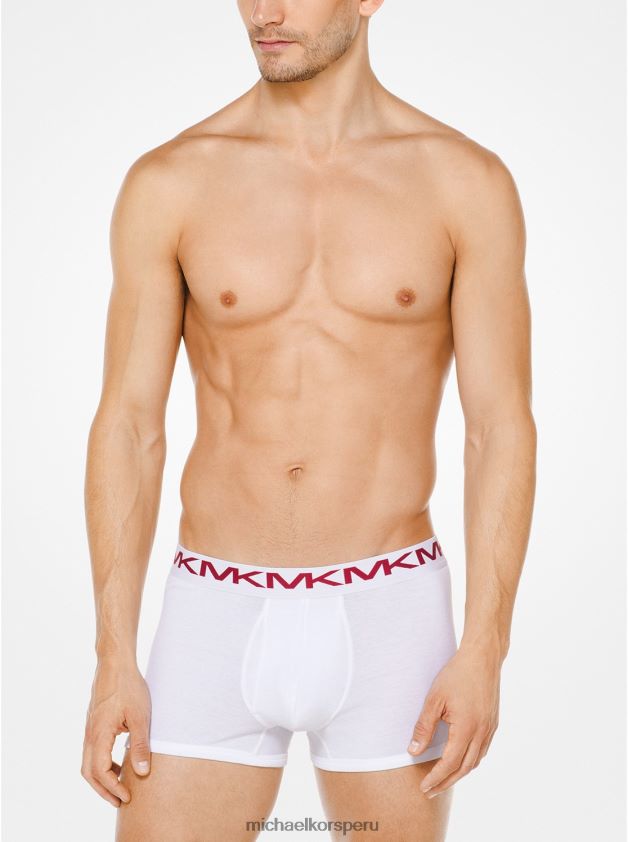 ropa educacion fisica Michael Kors hombres Pack de 3 calzoncillos bóxer de algodón blanco 8FX48V3173