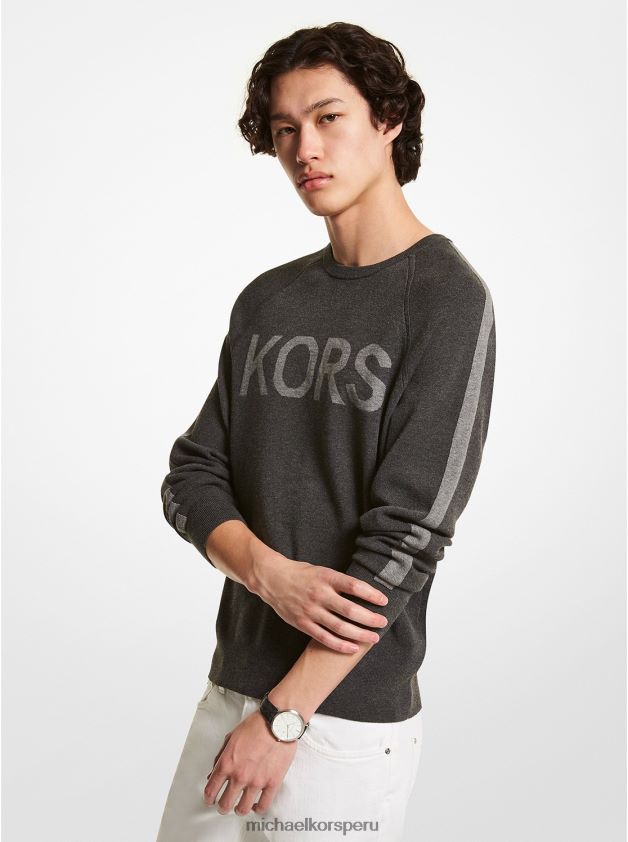 ropa educacion fisica Michael Kors hombres suéter de viscosa elástica kors carbón 8FX48V3070
