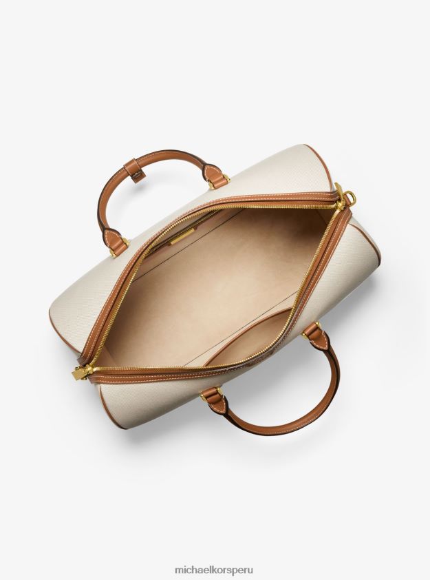accesorios educacion fisica Michael Kors mujer Colección mkc x 007 bond bolso de fin de semana de lona de algodón y piel equipaje 8FX48V3812