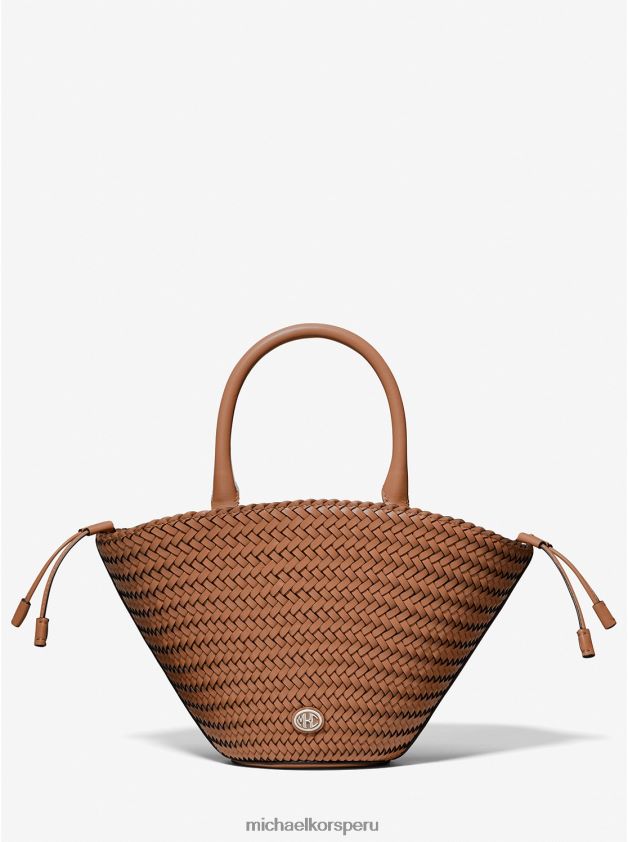 accesorios educacion fisica Michael Kors mujer bolso de mercado de piel tejida audrey de la colección castaña 8FX48V3948