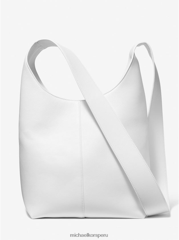accesorios educacion fisica Michael Kors mujer bolso hobo mediano de piel colección dede Blanco óptico 8FX48V3767