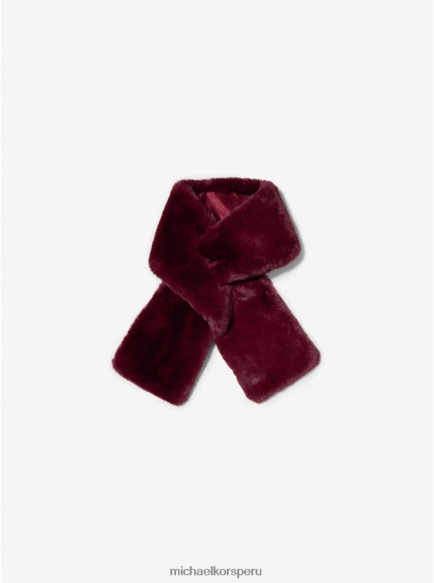 accesorios educacion fisica Michael Kors mujer bufanda de pelo sintético merlot 8FX48V2768